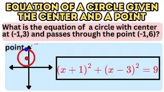 Equation of a Circle Given the Center and a Point on the Circle