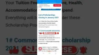 List of Scholarships Closing in January 2021 | Fully Funded Scholarship for Students  