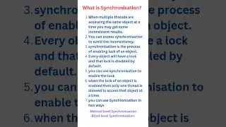 What is Synchronization? Core Java Interview Questions #4