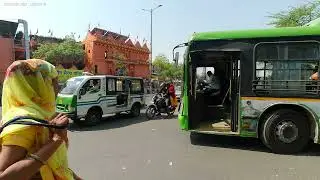 DTC Bus Number 428 leaving Nehru Place Bus Terminal