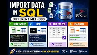 🚀 Import Data in SQL Server Using 4 Methods | BULK INSERT, BCP, Edit Top 200 & Import Wizard