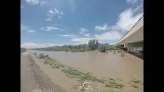 Santa Cruz river running strong 08/01/16 Marana AZ