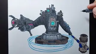 how to draw astro titan cameraman