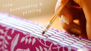 ASMR bookbinding + painting | Long Stitch sketchbook