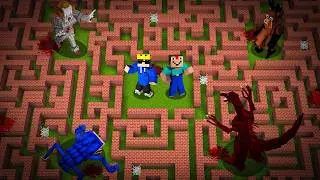 ALPHA And TIKAWAR Survive In a  Scary Maze In Minecraft