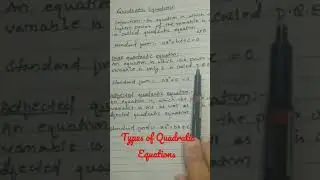 Class 10 Maths | Types of Quadratic Equations