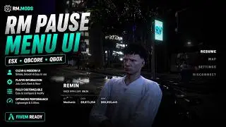 RM Pause Menu UI | ESX • QBCore • QBOX | Clean & Modern FiveM Menu