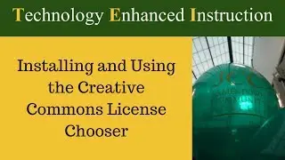 Installing and Using the Creative Commons License Chooser