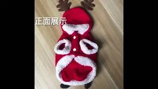 $2.25/pc Halloween Christmas Dog Cat Pajamas Pet Clothes Red Costumes with Hat Outfits Elk Antlers