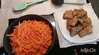 ЖАРЕНАЯ  СЁМГА С МАРИНАДОМ  ИЗ  МОРКОВИ.