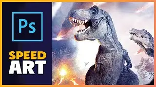 Photoshop photo manipulation time lapse | Photo editing speed art | DINO APOCALYPSE