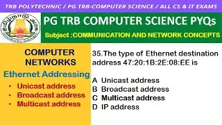 EthernetAddressing ComputerNetworks Tamil / PG TRB ComputerScience / TRB Polytechnic CSE / PG TRB CS