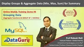 Grouping Data  | Practice Session #4 | Group by & Having | Aggregate Functions | MYSQL TRAINING