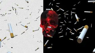 Smoking Dangerous Animation   Cigarette With Scary human skull