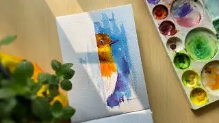 How to paint a bird in watercolor #drawing #watercolor #art