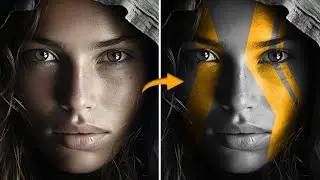 Gold Paint effect on face in Photoshop Tutorial #photoshop #photoediting #photography