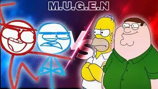 MUGEN 2vs2 - Red and Blue vs Homer Simpson and Peter Griffin 