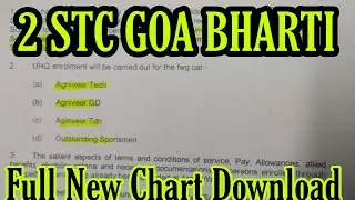 2 STC Goa Bharti New Chart || gd,tech,tdn bharti full details|| official new charti all details||