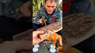 He turned a tree into something incredible! 🌳🔥