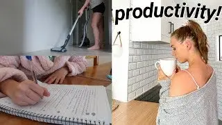 Get productive with me! | study, cleaning, working out + more