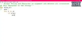 GE8161 Python Lab 18   Accept String and Character as argument delete all occurrences