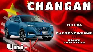 Расположение Vin и номера двигателя на Changan Uni-K.