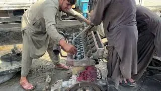 Engine Restoration || How to Rebuild Destroyed Truck Engine with Basic Tools