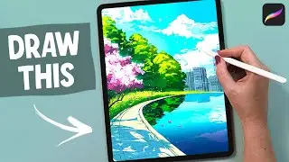 Drawing a Urban Park - Procreate Landscape Tutorial