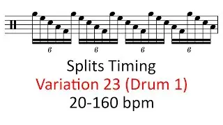 Splits timing (var 23, drum 1) | 20-160 bpm sheet music