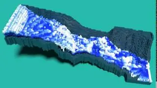 PIC/FLIP Fluid Simulation - LEGO River (Full Simulation View)