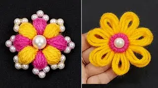 2 Easy woolen flower making using Finger and pencil  - Embroidery flower making