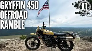 Janus Gryffin 450 Scrambler motorcycle ramble near Sturgis, SD