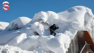Skilled Snow Removal: Massive Roof Avalanche | Extreme Challenging Roof Snow Clearing Moments #8