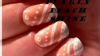 Pearly peach shine nail art tutorial [BognaW]