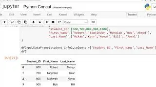 Python Pandas Concat, axis=0 or 1,loc, keys Functions : English