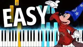 The Sorcerer's Apprentice Dukas - EASY Piano Tutorial (SHEET MUSIC)