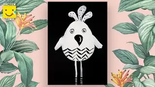 Как нарисовать  милого ПОПУГАЯ просто/ урок рисования для детей 6 лет/ РИСУЕМ ДОМА