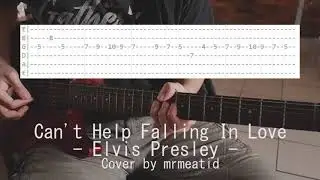 Elvis Presley - Can't Help Falling In Love guitar instrumental cover + tab backing track