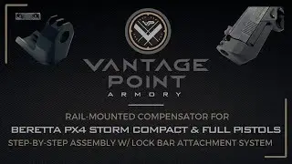 Rail-Mounted Compensator for Beretta Px4 Storm Compact & Full Pistols | Lock Bar Attachment |
