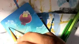 Drifbloon-Pokè. Card Painting lapse
