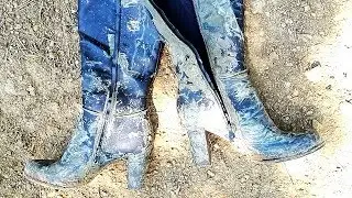 High heel boots in mud - This is what happened