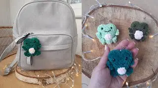 Crochet tutorial frog 🐸heart keychain, crochet plush frog🐸 keychain.