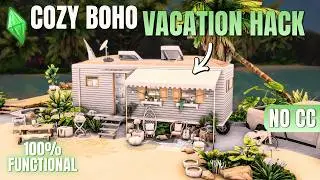 The Ultimate BOHO BEACH CAMPER 🌴 The Sims 4 Speed Build (No CC)