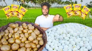 గుడ్లతో చేసిన చిప్స్ | Egg Chips Recipe in Telugu | Village Style Cooking |