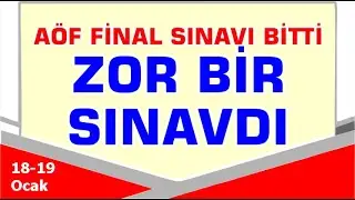 AÖF Güz Dönemi Final Sınavı Sorular Sonuçlar Diplomalar Detaylar