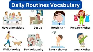 Daily Routine Sentences in English with Pictures | Daily Routine Vocabulary | Listen and Practice