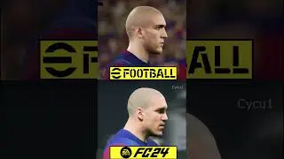 EA Sports FC 24 vs eFootball 2024 Barcelona Players Faces Comparison 