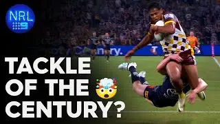 Tom Dearden's instantly iconic tackle on Selwyn Cobbo | NRL on Nine