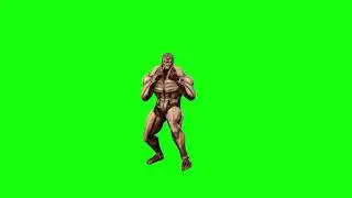Armored Titan : Boxing motion - Green Screen