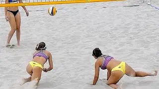 Women's Beach Volleyball 🏆 Two Magnificent Drops Slow Motion